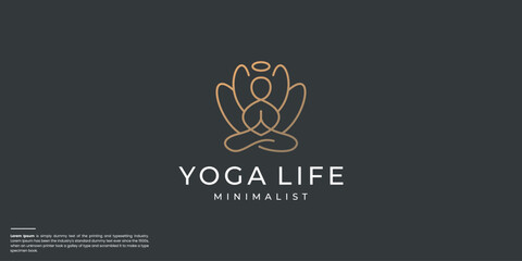 abstract line meditation logo design inspiration.