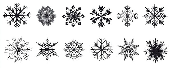 Collection of Detailed Snowflake Designs