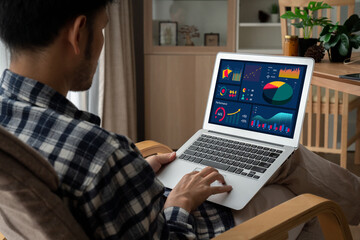 Business data dashboard provide modish business intelligence analytic for marketing strategy planning