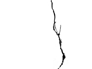 Wall crack overlay effect on transparent background