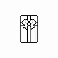 gift box ribbon top icon sign vector