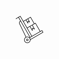 hand truck boxes icon sign vector