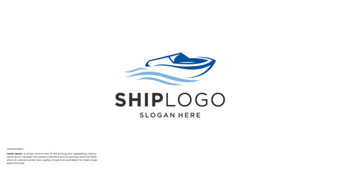 simple and modern ship logo design inspiration.
