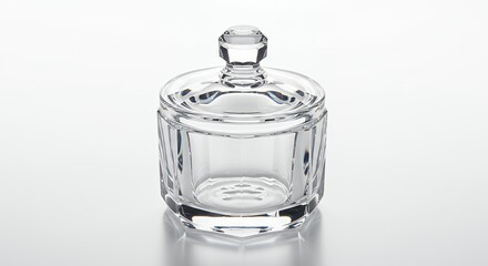 Transparent glass canister with lid
