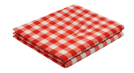 Red Gingham Fabric PNG White Background, Transparent