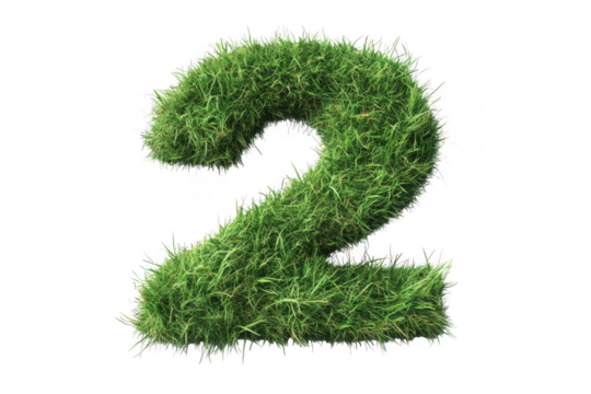 Grass number two illustration on transparent background