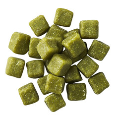 A Pack of Low Calorie Dental Chews for Dogs Soft Green Gums Isolated on Transparent Background