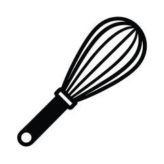 Fototapeta premium a black vector icon a wire whisk vector art silhouette
