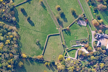 Aerial view of the fields in Wiltshire	