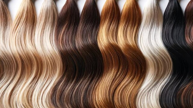 Various Hair Color Bundles for Extensions Display
