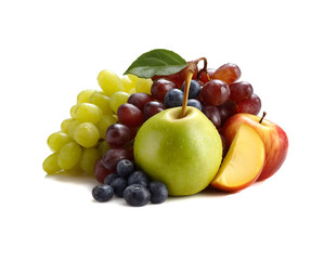 Assorted_fruits_on_a_white_background