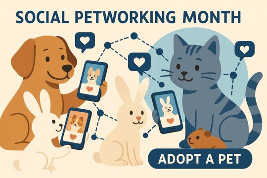 Social petworking month encourages adoption of pets through mobile technology and community engagement