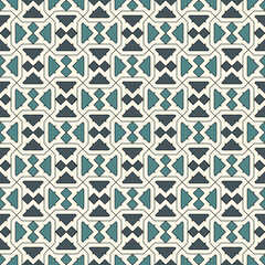 Fototapeta premium Geometrical ornament. Seamless pattern. Abstract backdrop. Figures wallpaper. Geometric background. Ethnic motif. Mosaic ornate. Digital paper. Textile print. Web design. Vector art.