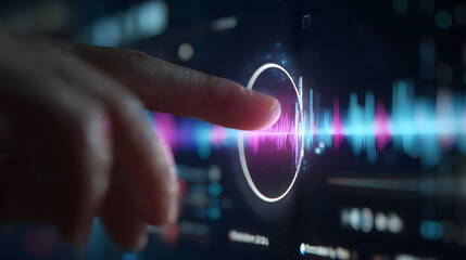 Fototapeta premium Selecting Music Tracks Digital Audio Interface & User Interaction