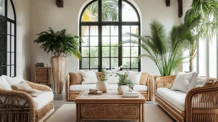 Serene Tropical Living Room Interior Design