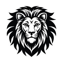 Obraz premium a bold black icon of a lion vector art silhouette 