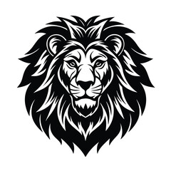 a bold black icon of a lion vector art silhouette 