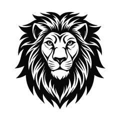 a bold black icon of a lion vector art silhouette 