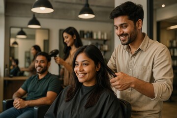 Salon styling happy clients