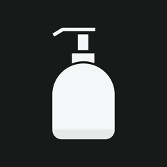 Minimalist Soap Dispenser Icon White Silhouette on Black Bathroom Accessory Graphic
