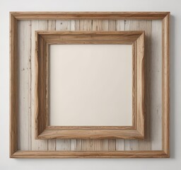 A rustic wooden frame collage mockup on a white background with various sized placeholders  ,  mood board,  arrangement