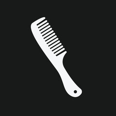 Minimalist White Comb Icon High Contrast Hair Care Accessory Graphic