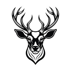 deer head line art vector silhouette