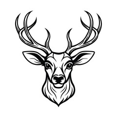 deer head line art vector silhouette