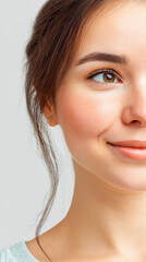 Obraz premium Radiant female model with natural glowing skin for beauty and skincare concepts