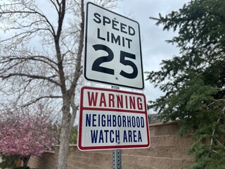 25 MPH Speed Limit and Neighborhood Watch