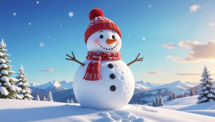 Obraz premium snowman in the snow