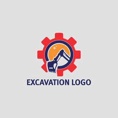 excavating logo design vector