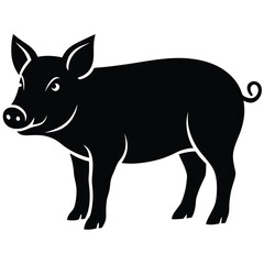 silhouette of a wild boar