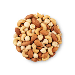 Mixed nuts isolated on white background