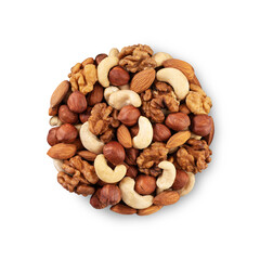Mixed nuts isolated on white background
