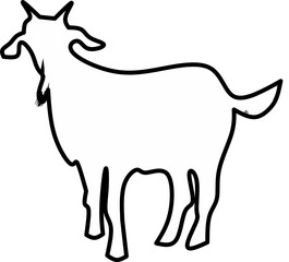 Goat icon illustration. Silhouette goat icon for livestock, food, animal and eid al adha event. Graphic resource for qurban design in islam and muslim culture