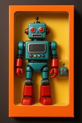 Fototapeta premium Retro toy robot packaging