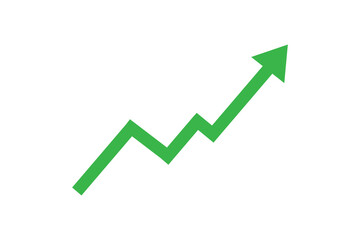 green arrow for growing business. business graph with arrow