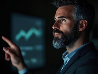 business presentation screen in modern high-tech meeting room