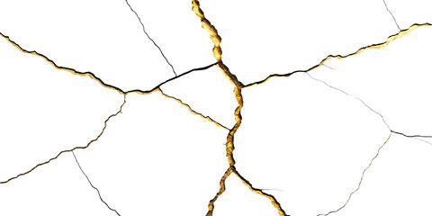 Gold Leaf Filled Cracked Concrete Texture