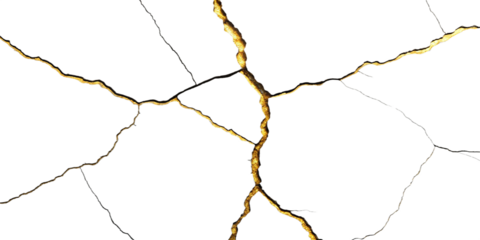 Gold Leaf Filled Cracked Concrete Texture