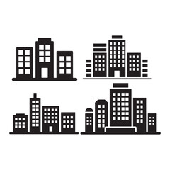 Urban Cityscape Silhouette Collection Modern Architecture and Building Design for City Branding and Development