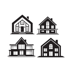 Elegant House Facade Illustrations Architectural Design for Modern Homes and Real Estate Development Projects