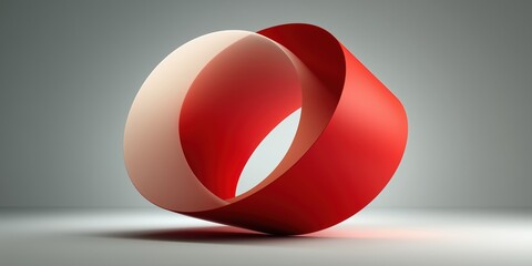 Vibrant red shape, smooth curved lines, minimalistic design, abstract concept, modern aesthetic