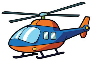 Cartoon Helicopter Illustration Isolated On White Background Perfect For Children