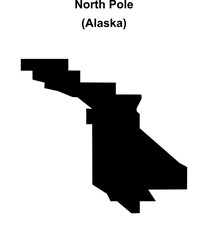 North Pole (Alaska) blank outline map