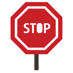 Obraz premium Red Stop Sign Octagon Shape Alert Road Safety Symbol Illustration