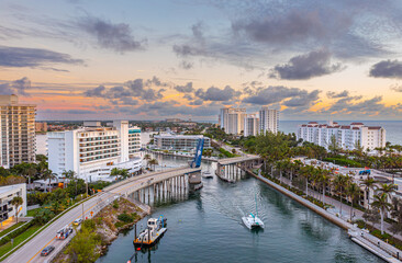 Boca Raton, Florida early morning drawbridge. 