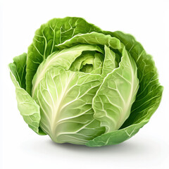 Fototapeta premium 3d style icon depicting a cut head of cabbage showing detailed leaf structure, isolated on a white background
