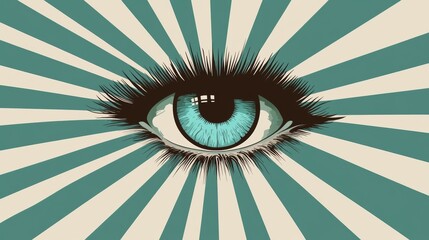 The design for World Glaucoma Week background in flat illustration style showcases a healthy eye with lines radiating from it to signify vision care and early detection